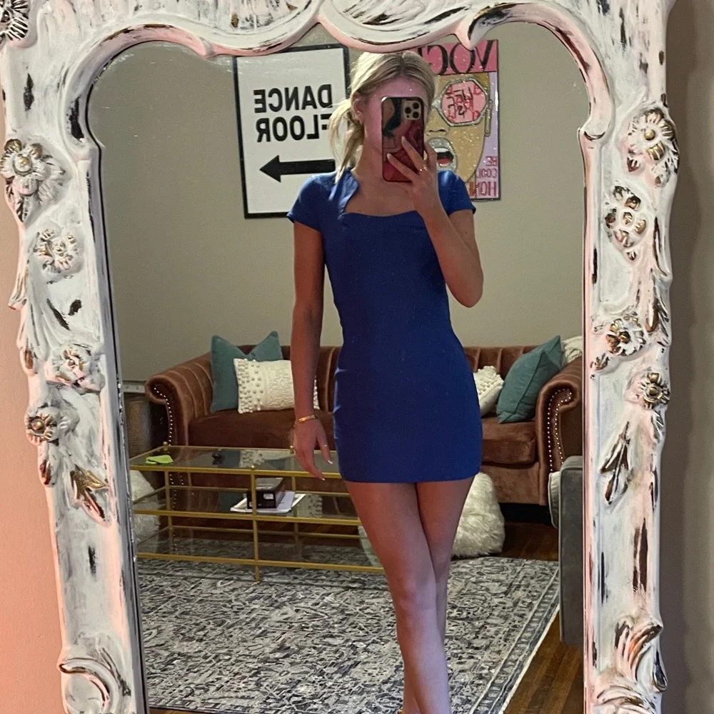 Blue Business Mini Dress - Picture 2 of 4